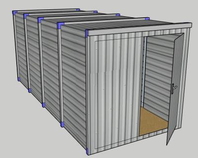 Porte double en façade - Plancher bois


	Dimensions extérieures : Long 5 m x larg 2.20 m x haut 2.20 m
	Dimensions intérieures  [......]