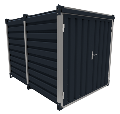 Mise en peinture thermolaquée du container en RAL7016.
